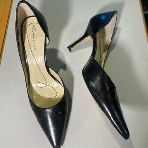 Anne Klein -Size 7.5M - Women's Christa Black Leather Pumps